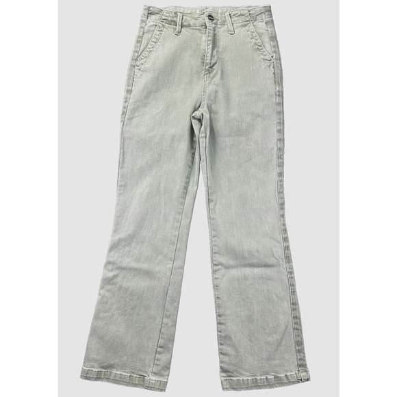 Risen High Rise Side Twill Tape Detail Straight Pants Jeans 5 army green soft! - Picture 5 of 11